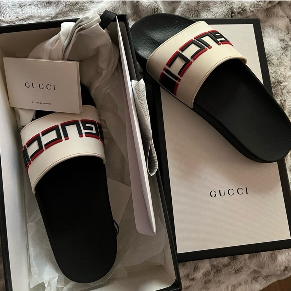Gucci Black and White Slides
